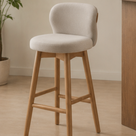 Nordic-Style High-Back Single Stool